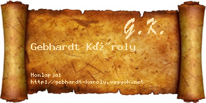 Gebhardt Károly névjegykártya