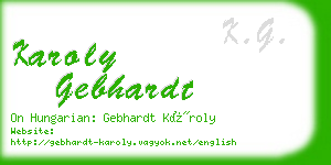 karoly gebhardt business card